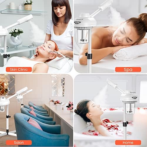 TASALON Professional Facial Steamer on Wheels, Hot Ozone Face Steamer for Facial, Esthetician Steamer for Salon Beauty and Spa, Mist Face Steamer for Facial Deep Cleaning Skin Care Equipment- White - Image 7