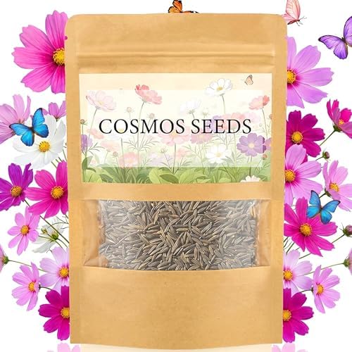 LUOJIBIE Cosmos Seeds, 4,500+ Cosmos Flower Seeds for 2026, Wildflower Seeds for Planting Outdoor Garden, Crazy Blend Mix Color, No Filler, 1.5 Oz Packet, Easy to Grow by LUOJIBIE