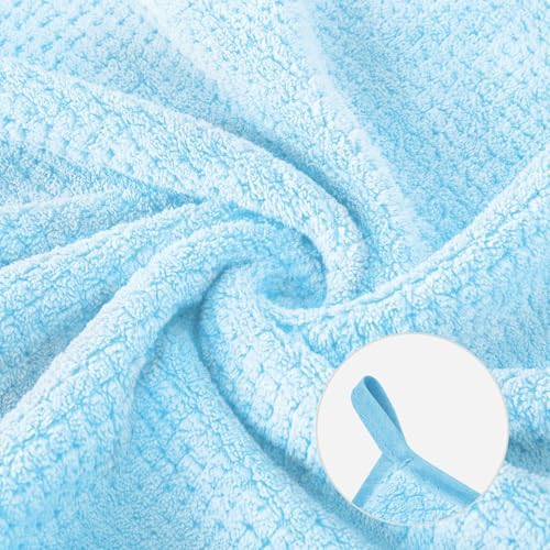 MaopaoBeauty 6 Pack Washcloth Set - Quick Drying & Absorbent Microfiber Gym Towels 13x13 inches - Lightweight & Thin Yoga Towels - Multi-Purpose Camping Towels for SPA, Hotel & Bathroom, Light Blue - Image 4