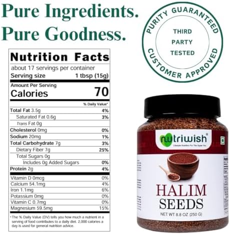 Nutriwish Halim Seeds (Aliv/Garden Cress Seeds), 250 g | Nutrient-Rich Superfood Seeds for Eating | Perfect for Salads, Soups, Smoothies, Baking, Protein Snacks & Everyday Wellness Nutrition - Image 2