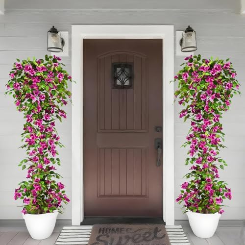 Artificial Bougainvillea Tree -6FT Faux Bougainvillea Tree with Realistic Flowers, Tall Fake Flower Tree for Indoor or Outdoor Decor, Silk Floral Plant for Living Room, Porch, Garden (Purple) - Image 6