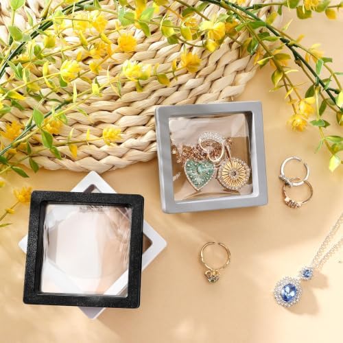 12 Pcs 3D Floating Frame Display Stand, Transparent Jewelry Gift Boxes - Image 3