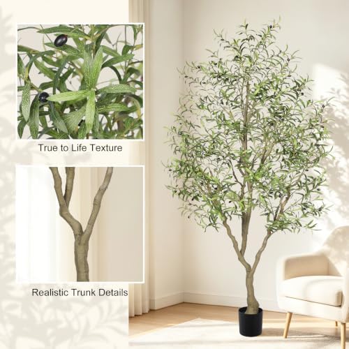 LYERSE 8ft Olive Tree with Large Olive Branches and Lifelike Leaves - Image 4