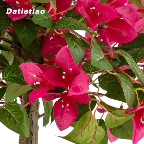3FT Artificial Bougainvillea Tree with Lush Pink Flowers, Faux Potted Fake Plant, UV Resistant Artificial Tree for Indoor Outdoor Home Decor, Living Room, Office, Patio, Porch - Image 2