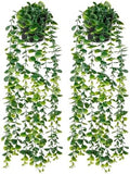 YAYUZEST 2pcs 24" Fake Hanging Eucalyptus Plant for Bathroom Wall Art Decor by Unknown