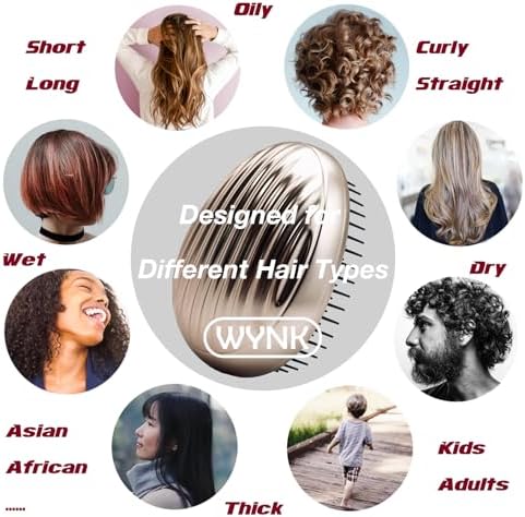 WYNK Mini Travel Detangling Hairbrush Detangler with Cover, Flame Red - Image 6