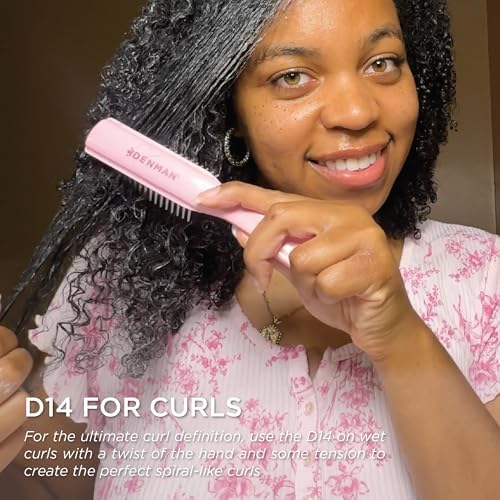 Denman Mini Curl & Blow-Dry Styling Brush – Define Curls, Smooth Frizz & Style Short Hair with Precision, D14 Floral Fantasy (Floral Fantasy) - Image 3