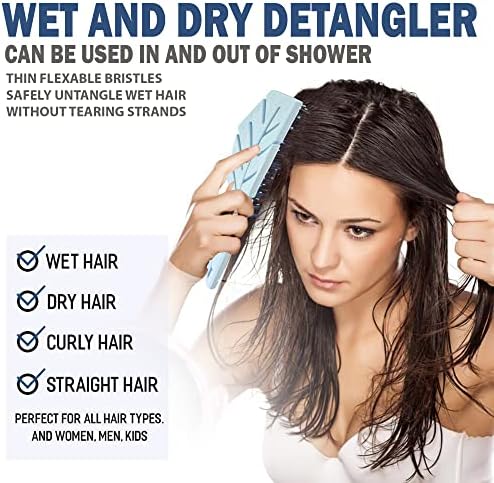 Fiora Naturals Detangling Hair Brush for Women, Detangler Hair Brush, Blue - Image 2