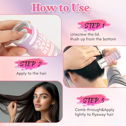 Hair Wax Stick, Slick Back Hair Brush, Wax Stick for Flyaways, Rat Tail Comb Edge Brush Styling Tool Set Accessories for Women Girls(Black) - Image 5