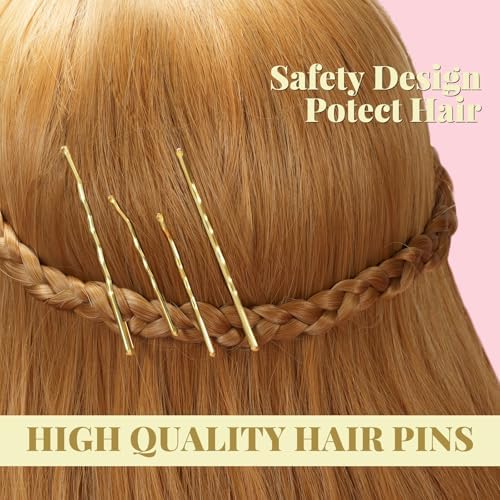 IKOCO 415pcs Bobby Pins Set, U Pins with Hair Ties and Hair Net, Gold - Image 7