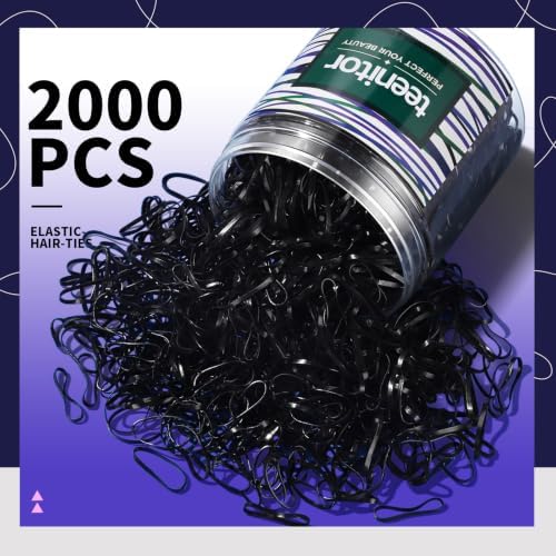 Teenitor 2000Pcs black rubber bands for Hair Small Elastic Hair ties - Image 2