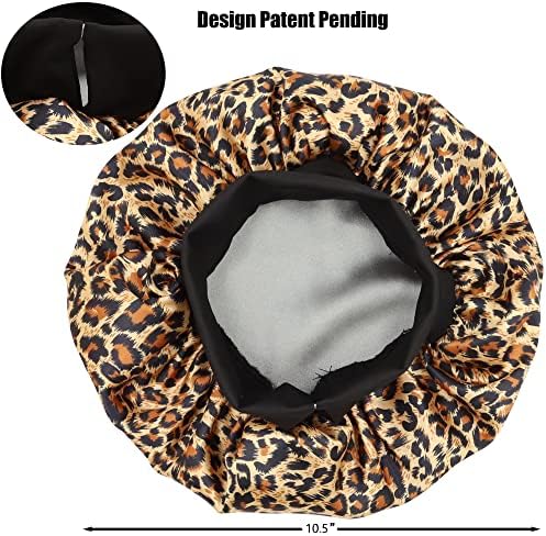 Kids Satin Bonnet Double Layer Wide Elastic Band Sleep Cap - Image 2