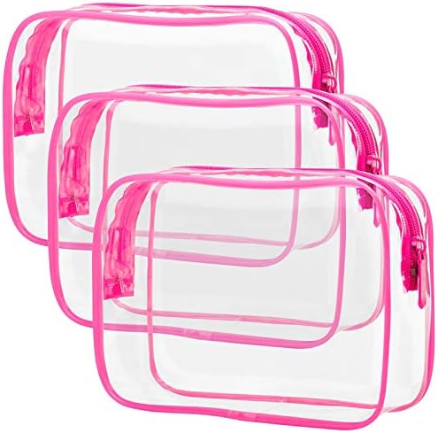 PACKISM TSA Approved Toiletry Bag - Clear Makeup Bag Travel, Fuchsia Pink by Packism