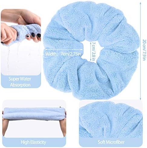WILLBOND 4 Pcs Microfiber Quick-dry Hair Towel Scrunchie, Chic Colors - Image 2
