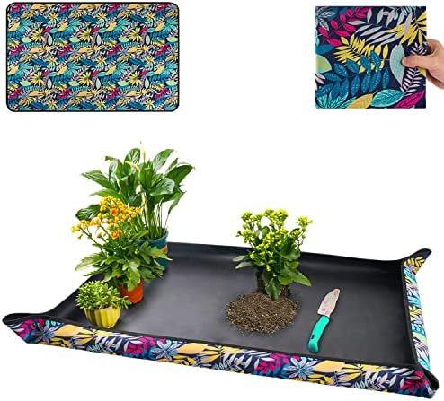 Extra Large Repotting Mat for Indoor Plants Transplanting and Dirt Control, Foldable Waterproof Succulent Potting Mat, Gardening Gifts for Plant Lovers (43.5"x29.5") by FocusonGardeningProjects