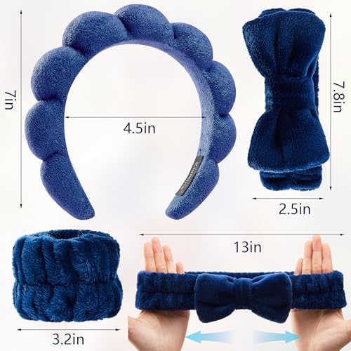 Ztomine Headbands for Women - Spa Headband and Wristband Set - Headband for Washing Face,Facial Mask,Makeup and Skin Care,Gifts for Women and Teen Girl Gifts Trendy Stuff - Image 2