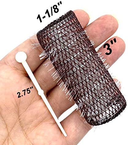 ALAZCO 8 pc Vintage Style Hair Rollers XLarge BRUSH ROLLERS & 8 PINS (8 XL Rollers) - Image 2
