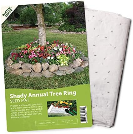 Seed Mat - Easy to Plant and Grow Garden Seeds - Creates Fragrant, Vibrant Flower Garden – Customizable Flower Beds- Shady Annual Tree Ring-Flower Mat by BloomingBulb