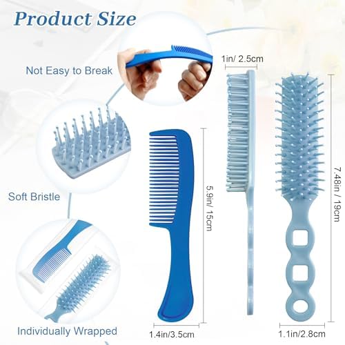 100 Hair Brush Combs Set in Bulk Individually Wrapped Travel Comb Brush - Image 2