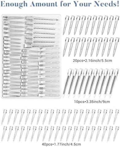 MORGLES 70PCS Metal Hair Styling Clips Set with Rat Tail Combs for Styling - Image 4