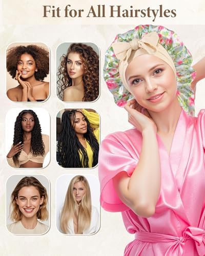 AWAYTR Reversible Long Satin Hair Bonnet for Braids Sleeping Women - Image 4