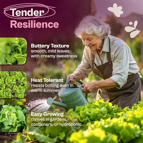 SVI 3000 Buttercrunch Lettuce Seeds (Lactuca Sativa) – Butter Lettuce Head Seed Packets Bulk – Heirloom Vegetable Seeds for Outdoor & Indoor Vegetable Garden, Containers - Image 3