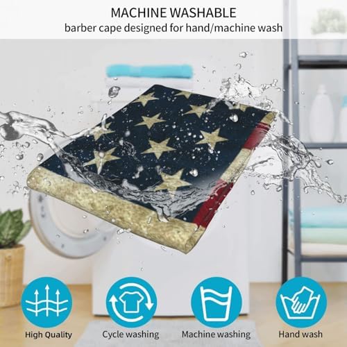 Vintage American Flag Home Hair Cutting Barber Cape - Image 6