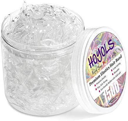 HOYOLS Clear Hair Ties, 1500 Pcs Small Elastic Rubber Bands by HOYOLS
