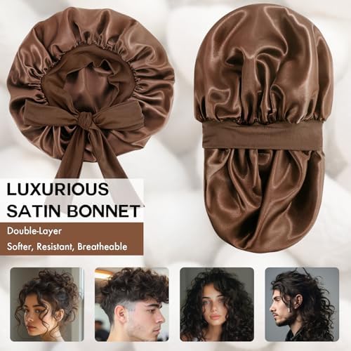 Silk Bonnet for Women,Adjustable Double Layer Sleep Cap - Image 2