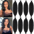 Marley Twist Braiding Hair 8 Packs 18 Inch Pre-Separated Springy Afro Twist Hair Suitable for Damaged Soft Locs Synthetic (18 inches, 1B) Spring Twist Crochet Hair for Black Women Cuban kinky Hair by Celie