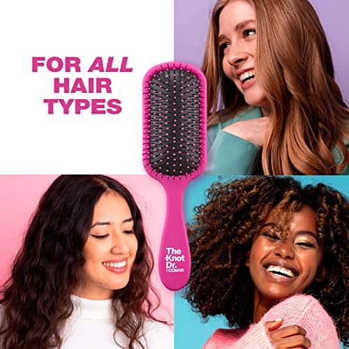 The Knot Dr. for Conair Hair Brush, Wet and Dry Detangler, Removes Knots and Tangles, For All Hair Types, Pink (Pack of 2) - Image 4