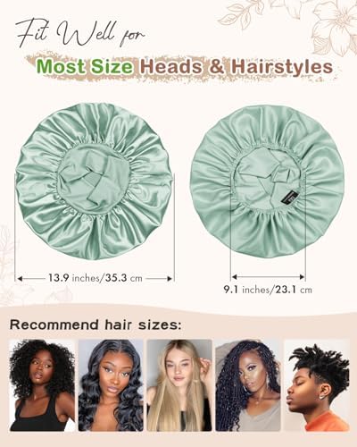 BONNET QUEEN Silk Bonnet for Sleeping Women Satin Bonnet Hair Wrap with Elastic Wide Band Sleep Cap for Curly Hair Night Cap - Image 4