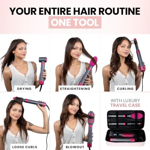 ELLA BELLA® 6 in 1 Professional Hot Air Styler & Straightener, Fast Drying - Image 2