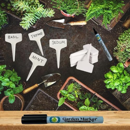 T-Type Plastic Plant Labels | Reusable Waterproof | Weather Resistant Nursery Garden Tags for Seedlings, Seed Starting, Pots, and Indoor Herb Beds (100-Pack, White - Tags Only, NO Pen) - Image 2