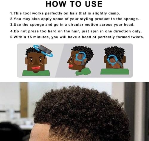 BIGEDDIE Magic Sponge Brush for Afro Curls, Twist Sponge with 6.29 Inch Free Pick Comb (2 PACK) - Image 6