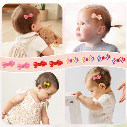 JOYOYO 60Pcs Baby Hair Bows Tiny Alligator Clips for Infant Toddler Girls - Image 2