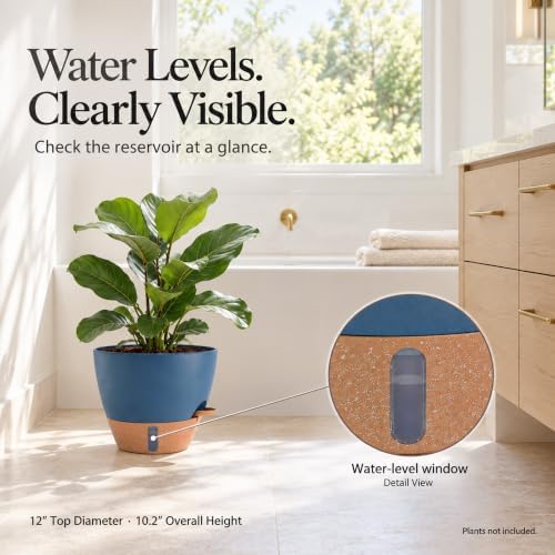 12/10/8 inch Plant Pots, Large Plastic Self Watering Planters - Image 4