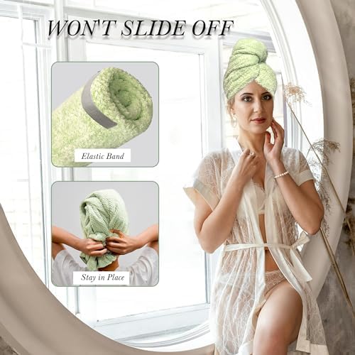Chloven Large Microfiber Hair Towel Wrap for Women - Image 5