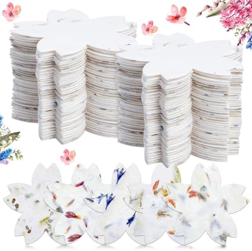 Dunzoom 50 Pcs Plantable Seed Paper Tags Wildflower,Flower Shape by Dunzoom