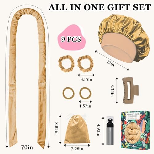 Gwabee Velvet Heatless Curls Overnight Hair Curlers to Sleep In - Image 5
