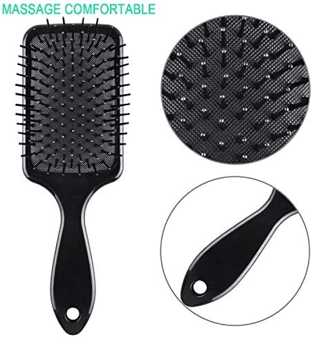 SIQUK 6 Pieces Hair Brush Comb Set Paddle Brush Detangle Hair Brush and Black Combs for Men and Women Wet, Dry, Curly and Straight Hair - Image 2