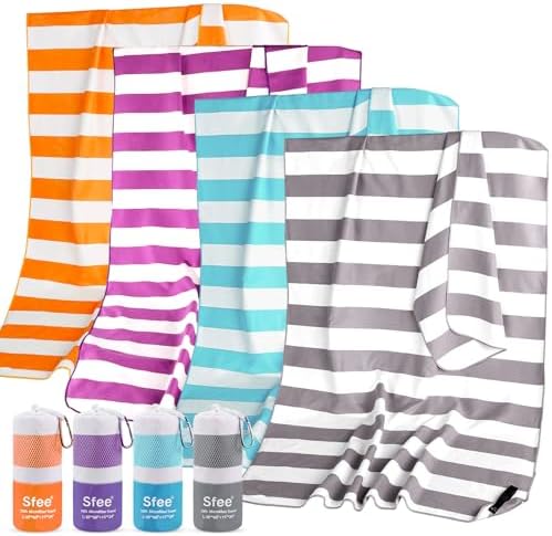 Sfee 2 in 1 Microfiber Beach Towel, Quick Dry Towel Camping Towel Travel Towel Super Absorbent Compact Lightweight Sports Gym Towels Set for Beach, Gym, Hiking, Pool, Backpacking, Bath, Yoga by Sfee