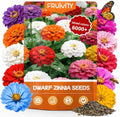 Dwarf Zinnia Seeds for Planting, 5000+ Flowers Seeds, 7 Colors Mix by Fruivity
