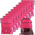 10 Pieces Wig Bags Hair Extension Storage Holder with Drawstring Hairpieces Ponytail Carrier Case Portable Dust Covers Large Size for Bundles, Wigs Tool, Gift and Travel (Large,Rose red) by Yundxi