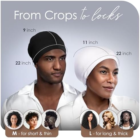 Silk Satin Hair Bonnet for Sleeping - Black Women & Men's Sleep Cap - Image 6