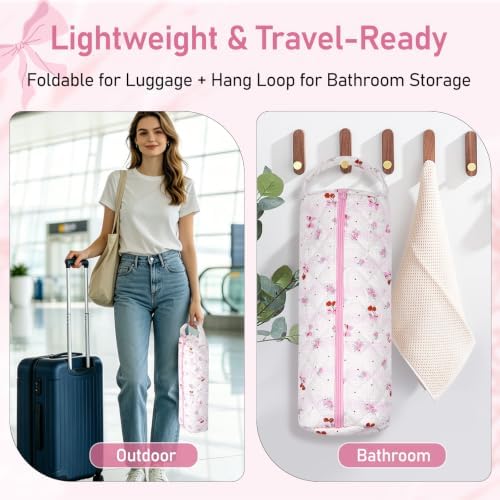 Hair Tool Organizer Travel Bag for Curling Irons & Dryers (Pink Cherry) - Image 2