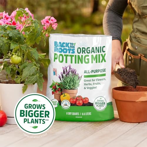 Back to the Roots 100% Organic Potting Mix (Value 12 Quart) | Premium Blend | Made in the USA - Image 5