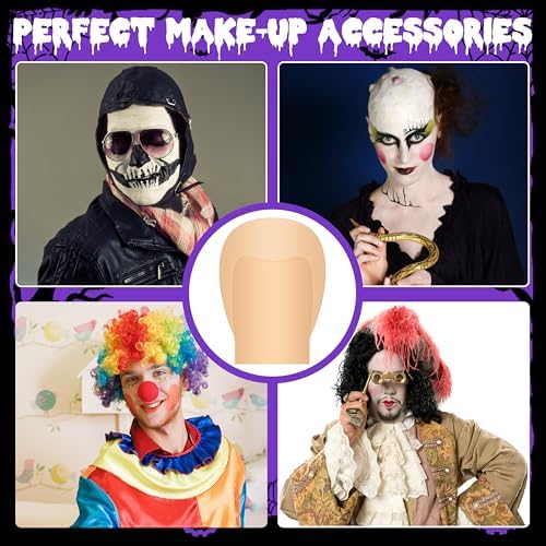 Halloween Makeup Latex Bald Caps with Nylon Wig Caps, Makeup Bald Cap for Halloween Party Adult Costume Accessories - Image 6