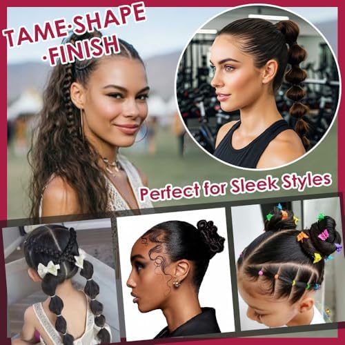 Hair Wax Stick with Slick Back Hair Brush Set for Flyaways, Teasing Boar Bristle Brush, Edge Hair Brushes, Volume Comb, Rat Tail Comb for Girls, Kids, Women & Men, Black - Image 5