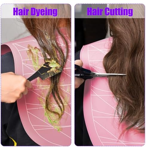 Hair Dye Collar, Salon Hairdressing Hair Cutting Cape, Styling and Hair Cutting Salon Supplies, Waterproof Silicone Neck Guard, Perfect for Home and Professional Hair Coloring (Pink) - Image 3